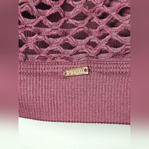 Victoria's Secret Pink Racerback Mesh Sports Bra, Size Small - Picture 3 of 4